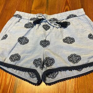 Loft‎ Blue Elastic Cotton Shorts